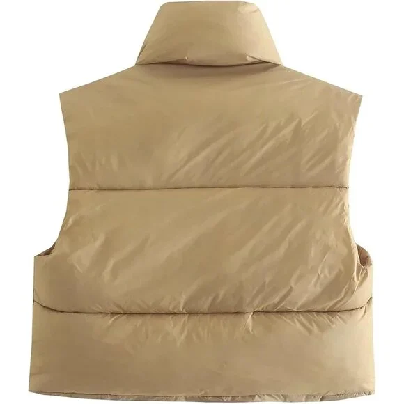 Women's Puffer Vest Lightweight Cotton Quilted Sleeveless Zip Up Casual Wear - Picture 4 of 7